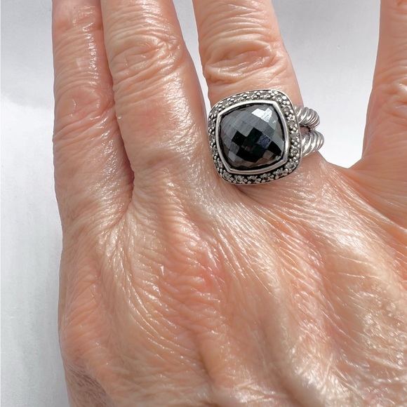 David Yurman Albion Hematite Moonlight Ice Diamond Ring - Picture 8 of 9